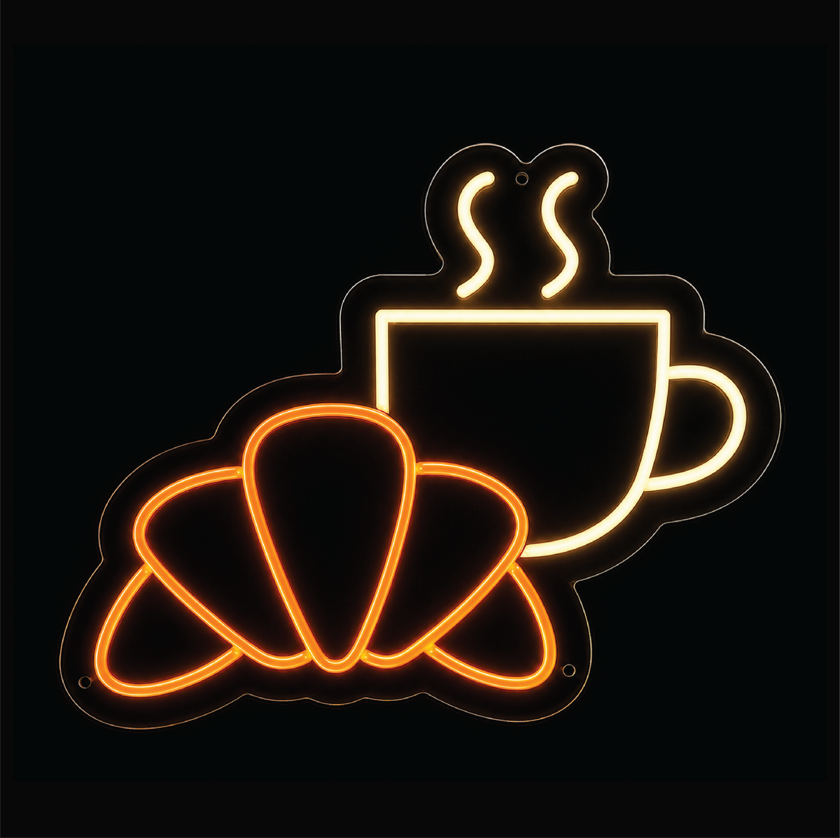 Croissant and Coffee - LED NEON