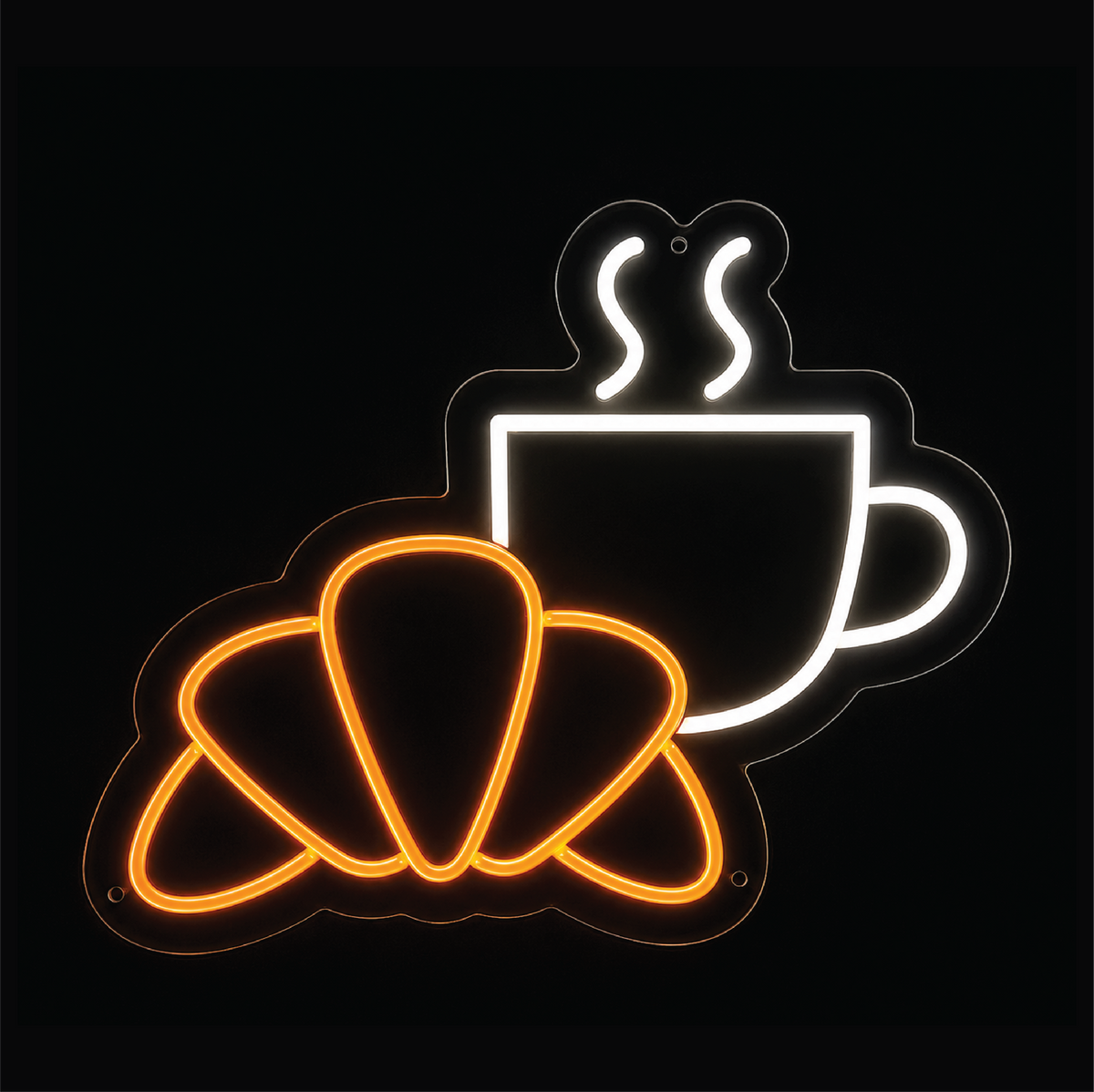 Croissant and Coffee - LED NEON